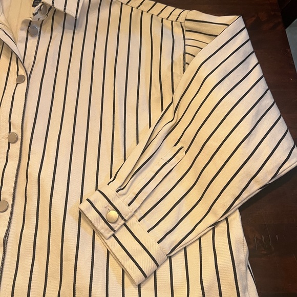 Striped Button-Up Shirt scoop brand size 16 100% cotton - Picture 4 of 9